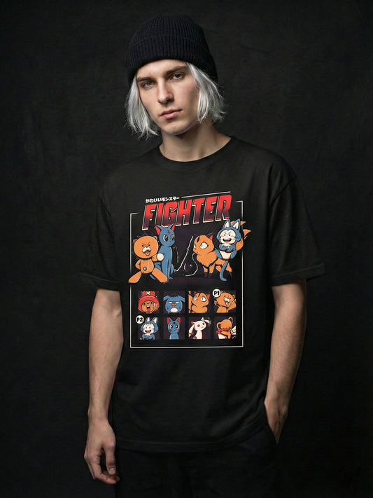 Camiseta Oversized Anime Fight - Senkai Store