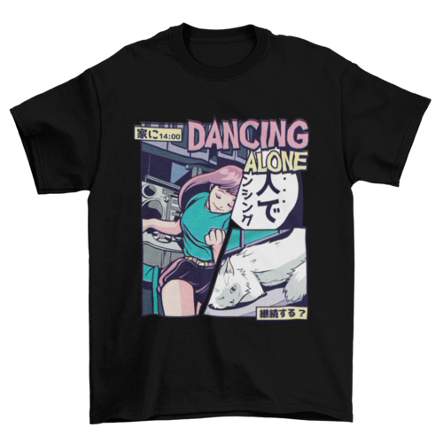 Camiseta Anime Dancing Vaporwave - Senkai Store