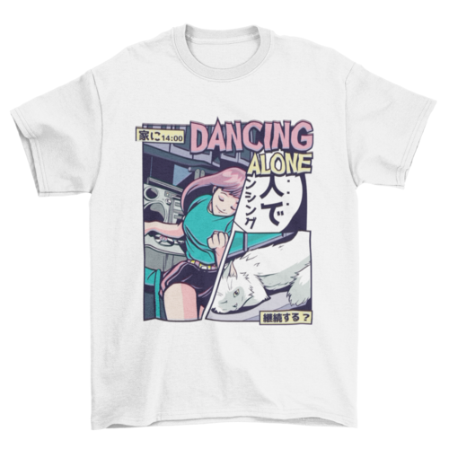 Camiseta Anime Dancing Vaporwave - Senkai Store