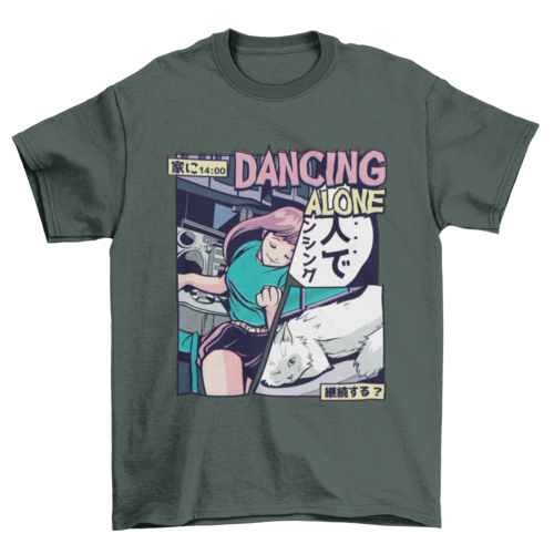 Camiseta Anime Dancing Vaporwave - Senkai Store