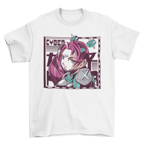 Camiseta Chica Cyber Anime Ciencia Ficción - Senkai Store