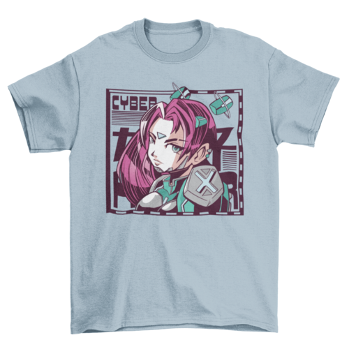 Camiseta Chica Cyber Anime Ciencia Ficción - Senkai Store