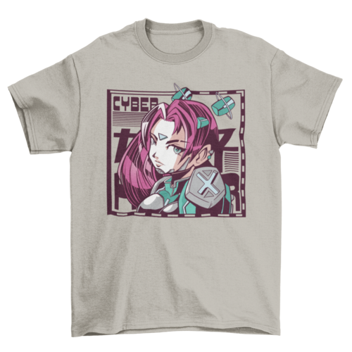 Camiseta Chica Cyber Anime Ciencia Ficción - Senkai Store
