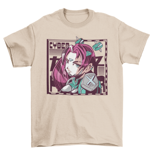 Camiseta Chica Cyber Anime Ciencia Ficción - Senkai Store